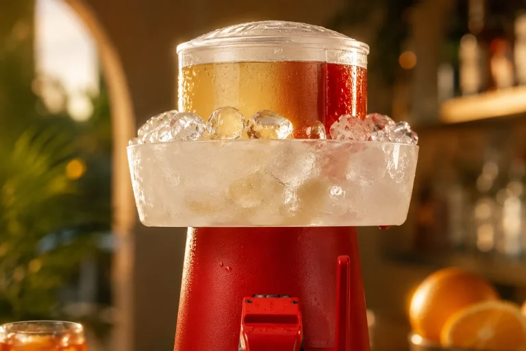 Detail der Spritzer-Maschine mit Eisbehälter und Tanks