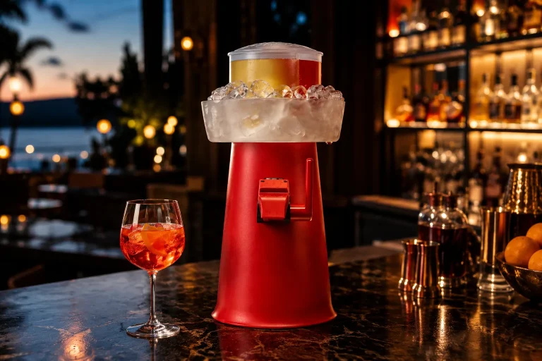 Spritzer-Maschine an einer Bar am Abend
